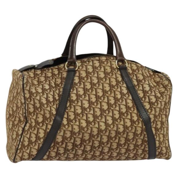 DIOR Trotter Canvas Hand Bag Brown Gold - Picture 1 of 12